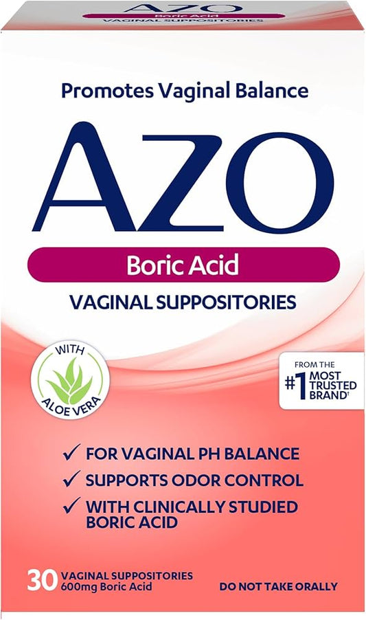 Azo - Suppositories - Boric Acid - 30 Ct