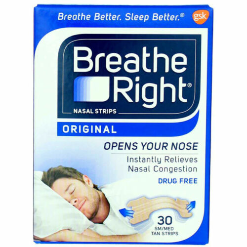 Breathe Right Strips - Clear Nasal Strips For Congestion Relief - Small/Medium - 30 Ea