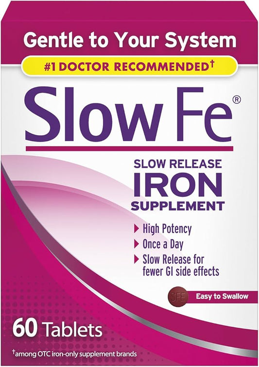 Slow Fe Vitamins - Slow Release Iron Supplement 60 Tablets