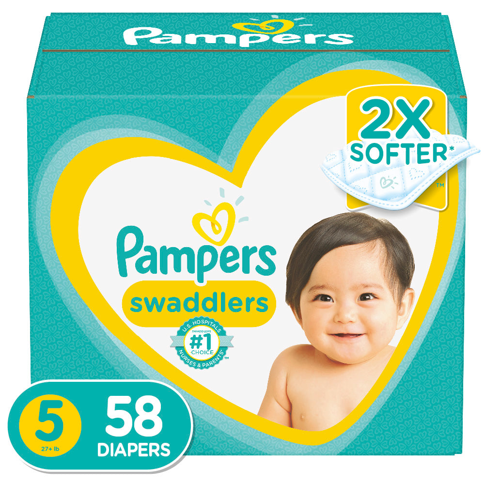 Pampers Diapers - Swaddlers - Size 5 - 58 Ct