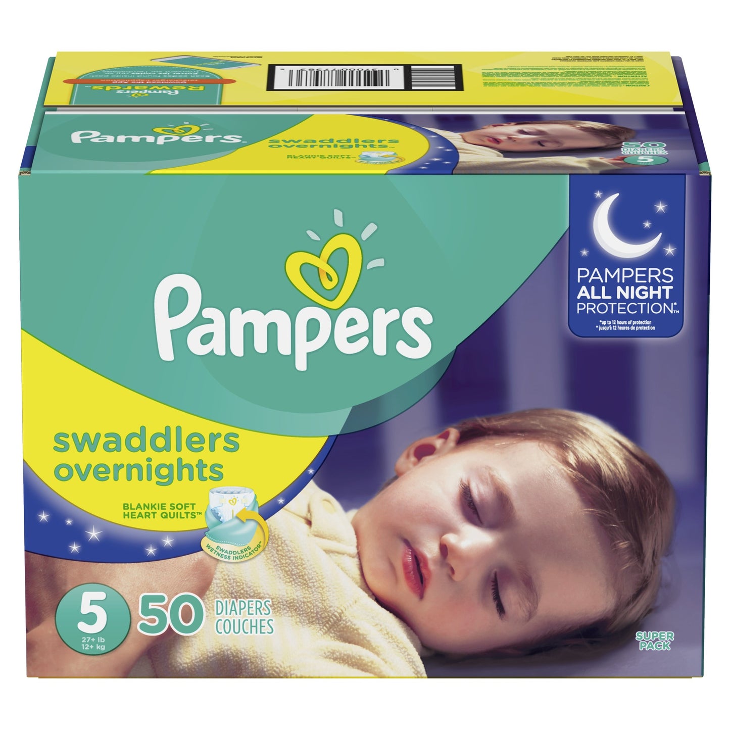 Pampers Diapers - Swaddlers Overnights - Size 5 - 50 Ct